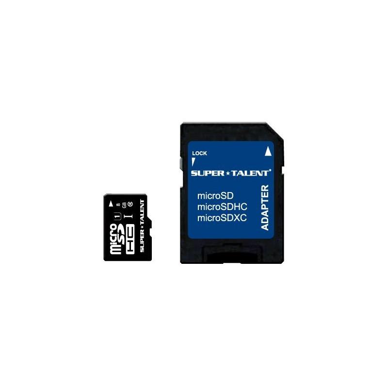 Super Talent microSDカード UHS-I Class10 8GB SDアダプタ同梱 ST08MSU1P 代引不可｜rcmdse