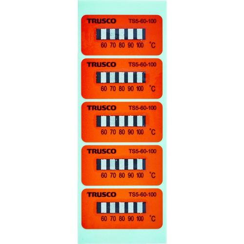 TRUSCO トラスコ 温度シール5点表示不可逆性60℃~100℃ 40枚入り TS560100