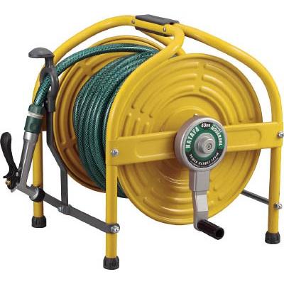 ハタヤ テツノホースリール イエロー 41ｍ防藻ホース レバーノズル HLA-40N-Y ホース・散水用品・ホースリール