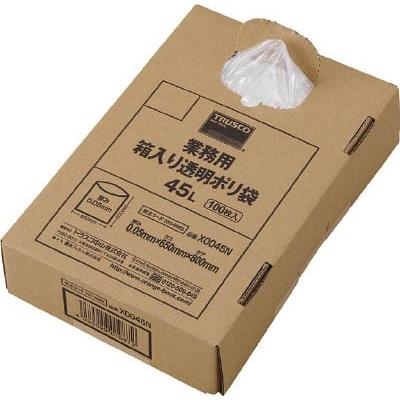 ＴＲＵＳＣＯ 業務用ポリ袋 透明・箱入り 0．05Ｘ120Ｌ 100枚入 X0120N 清掃用品・ゴミ袋