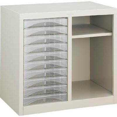 TRUSCO レターケース A4型・棚付コンビ 浅型引出し10個 A4-S210T オフィス家具・レターケース