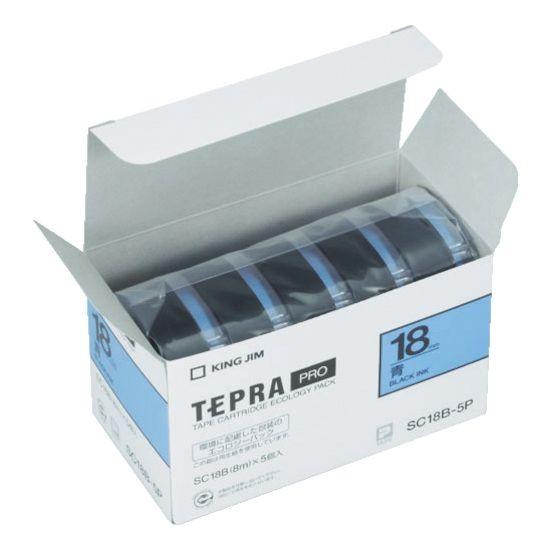 キングジム PROテ-プエコパックカラ-ラベル 青 5個入 SC18B5P