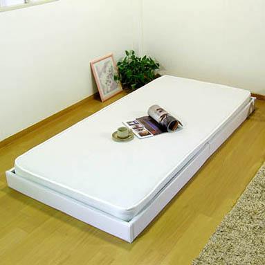 日本製 ヘッドレス フロアベッド SGマーク付き ボンネルコイル マットレス ダブル ベッドフレーム 脚付き マットレス 国産 代引不可