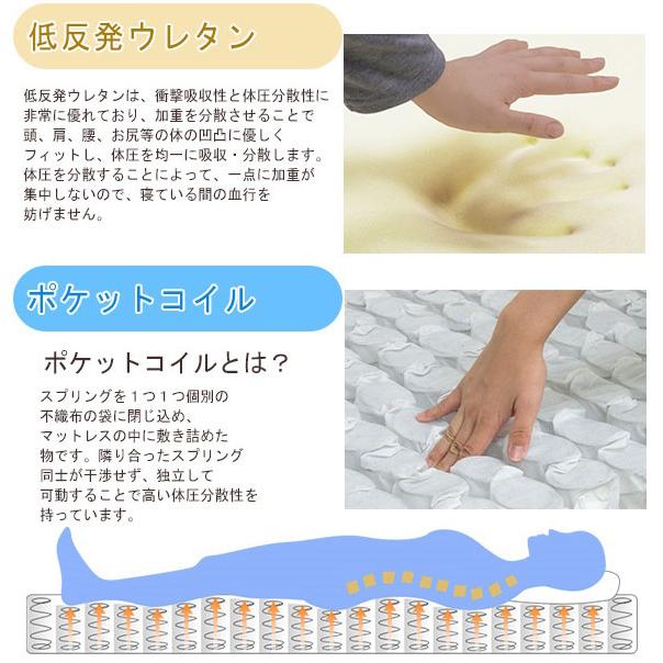 日本製 棚付き 照明付き フロアベッド+低反発 ポケットコイル マットレス ワイド 幅280cm 連結 コンセント付き 代引不可