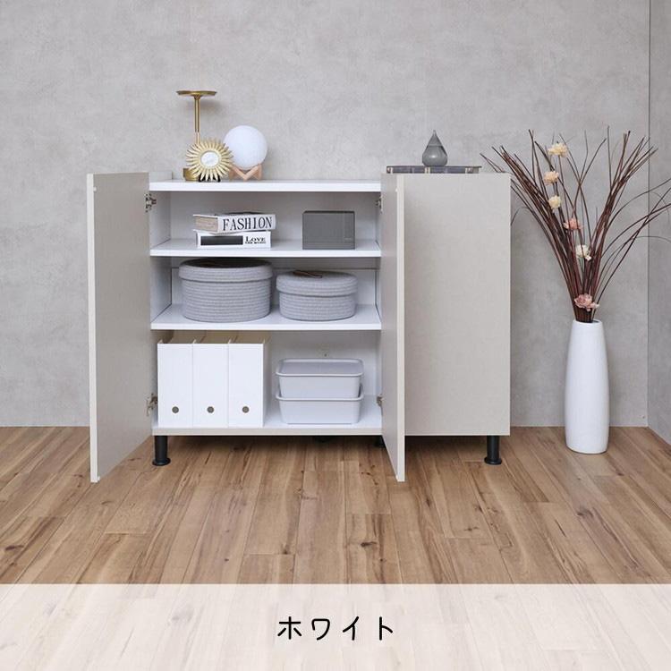 北欧 扉付き キャビネット 幅約105cm 収納棚 日本製 おしゃれ スリム