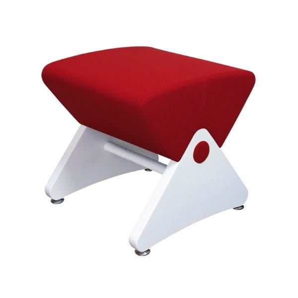 デザイナーズスツール アジャスター付き ホワイト（布：レッド／ＡＢＳ）〔Ｍｏｎａ．Ｄｅｅ〕モナディー ＷＡＳ０１Ｓ 代引不可