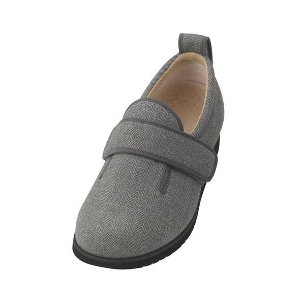 介護靴 施設・院内用 ダブルマジック２ヘリンボン 9E(ワイドサイズ) 7025 両足 徳武産業 あゆみシリーズ ／3L (25.0〜25.5cm) グレー 代引不可