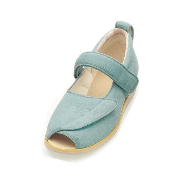 介護靴 施設・院内用 オープンマジック２ 7E(ワイドサイズ) 7010 両足 徳武産業 あゆみシリーズ ／L (23.0〜23.5cm) ミントグリーン 代引不可