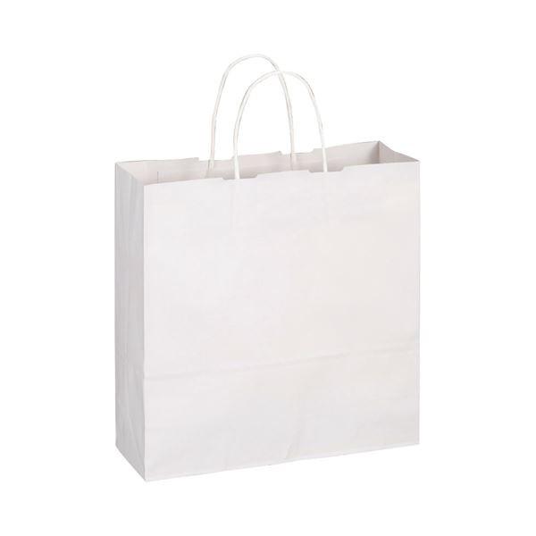 （まとめ） TANOSEE 手提袋 丸紐 中 ヨコ320×タテ320×マチ幅115mm 白無地 1パック（50枚） 〔×4セット〕 代引不可