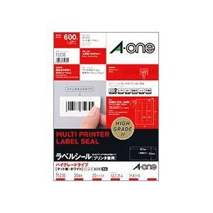 (まとめ) エーワン ラベルシール(プリンター兼用) ハイグレードタイプ マット紙・ホワイト A4 30面 53.3×25.4mm 四辺余白付 角丸 75230 1冊(20シート) 〔×...
