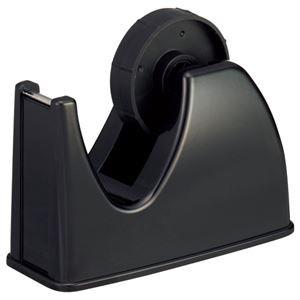 （まとめ） TANOSEE テープカッター台 大巻・小巻両用 黒 1台 〔×15セット〕 代引不可