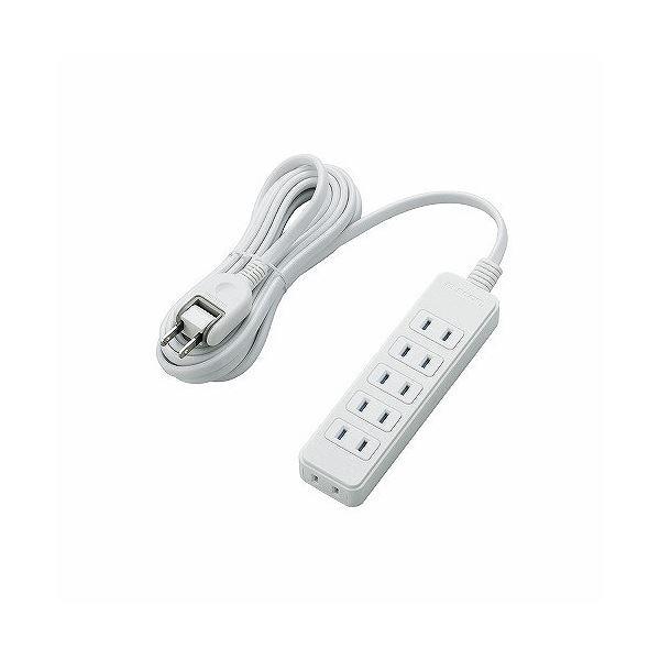 (まとめ)エレコム ほこりシャッター付き電源タップ T-ST02-22630WH〔×3セット〕 代引不可