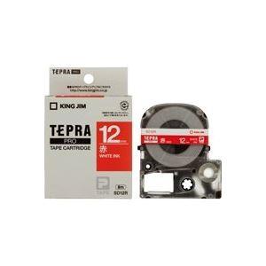 (業務用50セット) キングジム テプラPROテープ/ラベルライター用テープ 〔幅：12mm〕 SD12R 赤に白文字 代引不可