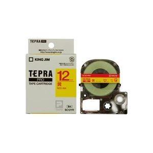 (業務用50セット) キングジム テプラPROテープ/ラベルライター用テープ 〔幅：12mm〕 SC12YR 黄に赤文字 代引不可