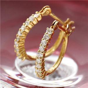 0.2ct K18YGハーフエタニティダイヤモンドピアス 代引不可