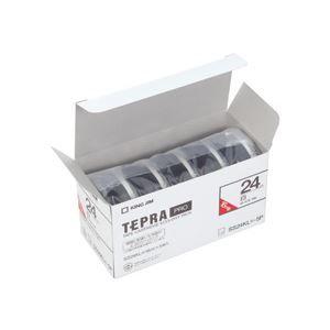 キングジム テプラ PRO テープカートリッジ ロングタイプ 24mm 白/黒文字 SS24KL-5P 1パック(5個) 代引不可