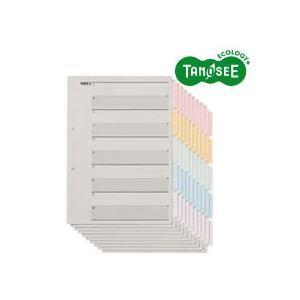 （まとめ）TANOSEE 見出しカード（エコノミータイプ） A4タテ 5色5山6枚 10組入×40パック 代引不可