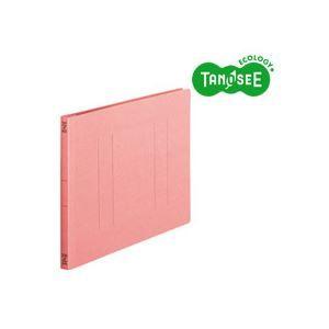 （まとめ）TANOSEE フラットファイル バインダー 2穴 〔スタンダードカラー〕A4ヨコ 150枚収容 ピンク 10冊入×10パック 代引不可