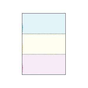 （まとめ）マルチプリンタ帳票（FSC森林認証紙） A4カラー3面（ブルー／クリーム／ピンク） 100枚入×5冊 代引不可