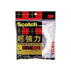 （まとめ）スコッチ 超強力両面テープ プレミアゴールド （スーパー多用途）19mm×4m 10巻 代引不可