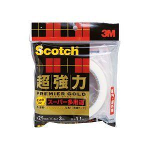 （まとめ）スコッチ 超強力両面テープ プレミアゴールド （スーパー多用途）25mm×3m 10巻 代引不可