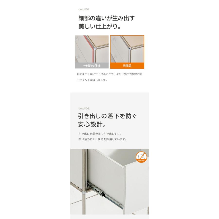 ステンレス モジュールキャビネット 40cm 2段 完成品 オールステンレス