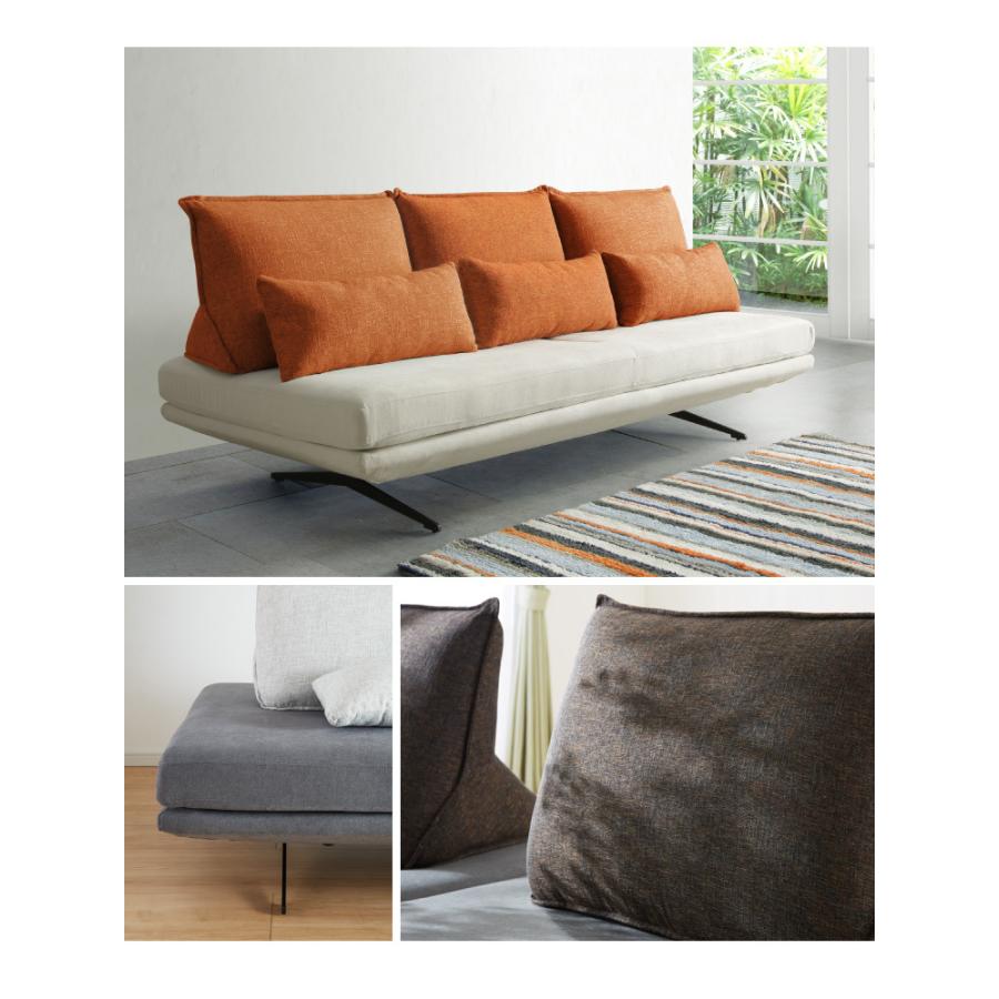 アイランドソファ ソファセット 背もたれクッション×3 幅195 間仕切り 3人掛け 背もたれクッション モダン 脚付き ソファベッド フロアソファ 代引不可 | ブランド登録なし | 06