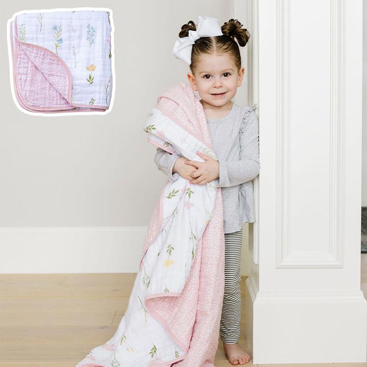 saranoni サラノニ コットンモスリン4重キルト フローラルフィールド