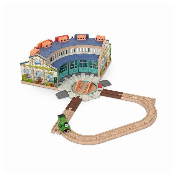 セール 登場から人気沸騰 きかんしゃトーマス Hbj81 パーシーとティドマス機関庫 ライトブラウン 木製 マテル 玩具 おもちゃ レールトイ Iptc Net Br