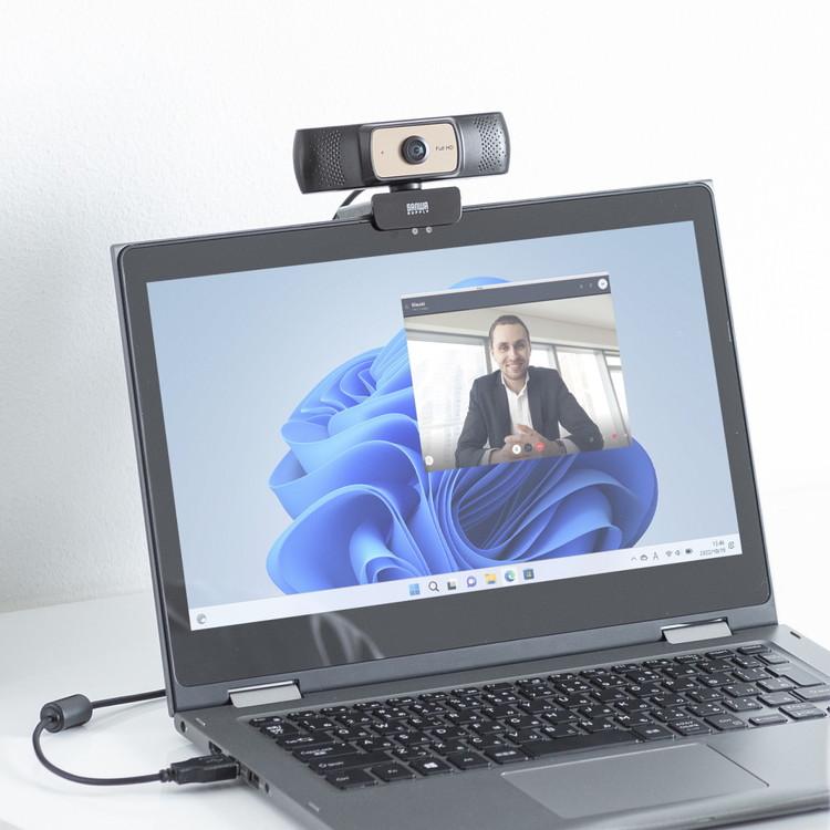 サンワサプライ メーカー直送 耐高温 広角 WEBカメラ 映像 撮影 パソコン PC ブラック 黒 Microsoft Teams Zoom カメラ 三脚 ロングケーブル 代引不可_14
