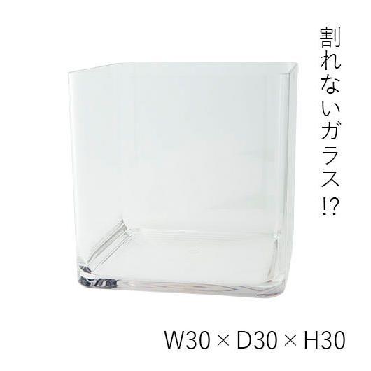 [宅送] ハンマーグラス 割れない ガラス ポリカーボネート PVスクエアー30xH30 花材 花器