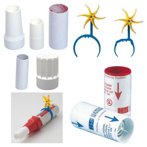 クレメントクラーク社 ピークフローメーター/インチェック用アタッチメント ワンウェイバルブマウスピース 赤 入数:100コ 20コ×5箱