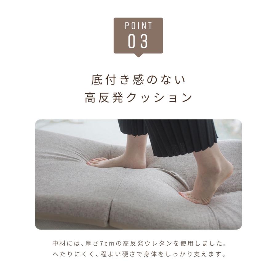 ロングシートクッションマット 折りたたみ 50×150cm 7cm厚 3つ折り 3人