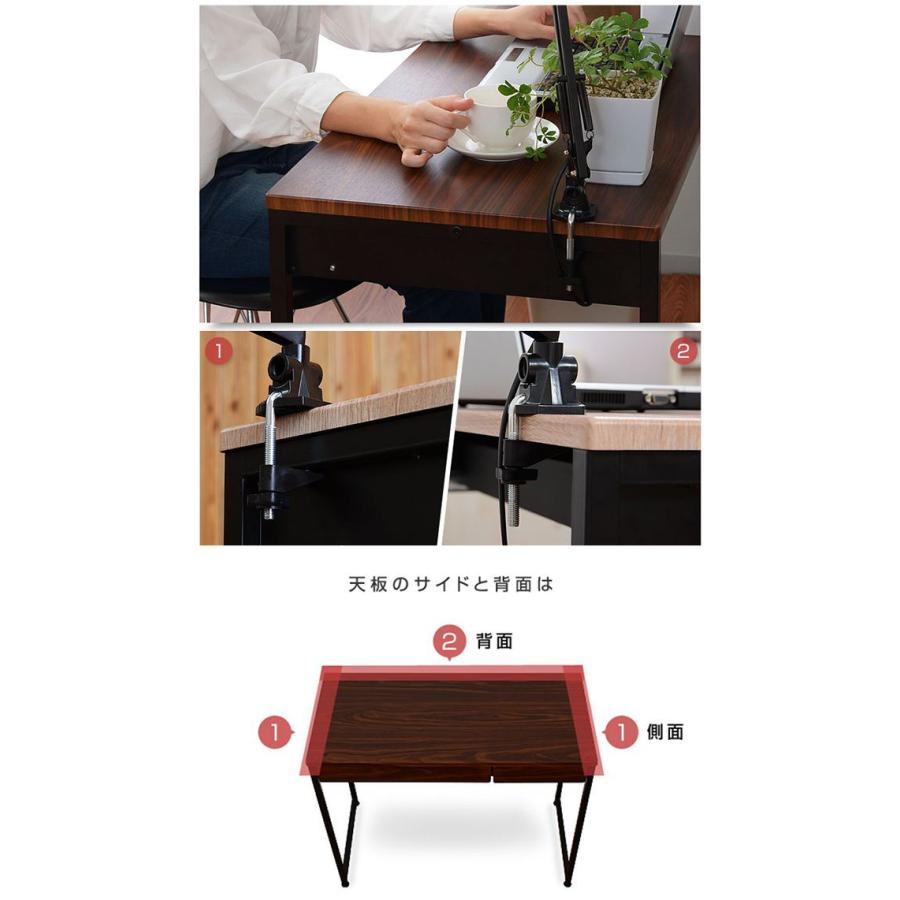 引き出し2杯付き デスク 90×45cm パソコンデスク 引き出し付き 木製 机