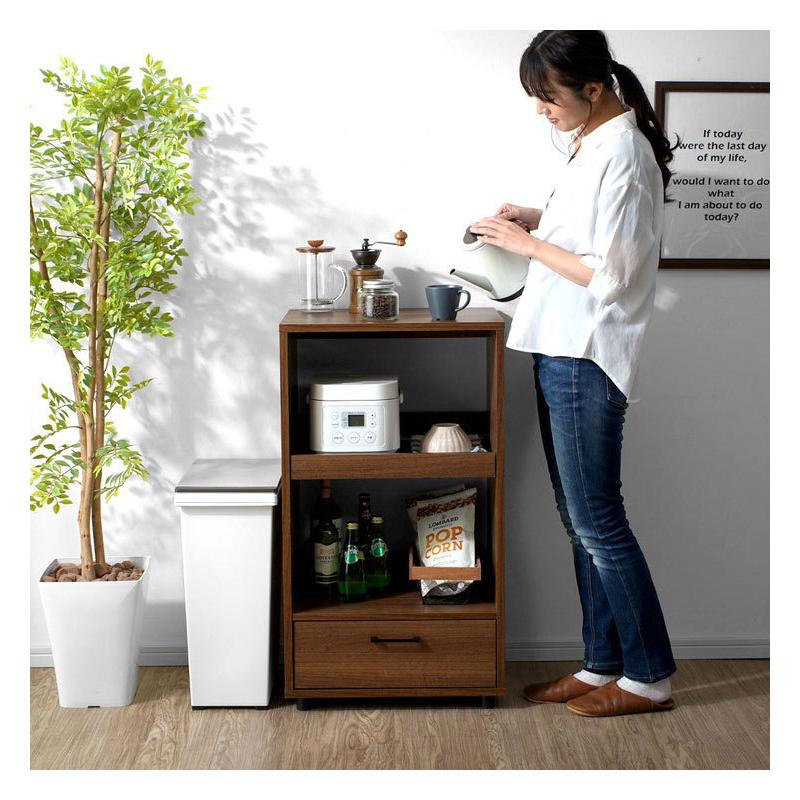 シンプルシリーズ 引き出し付きラック 3段 真ん中スライド天板