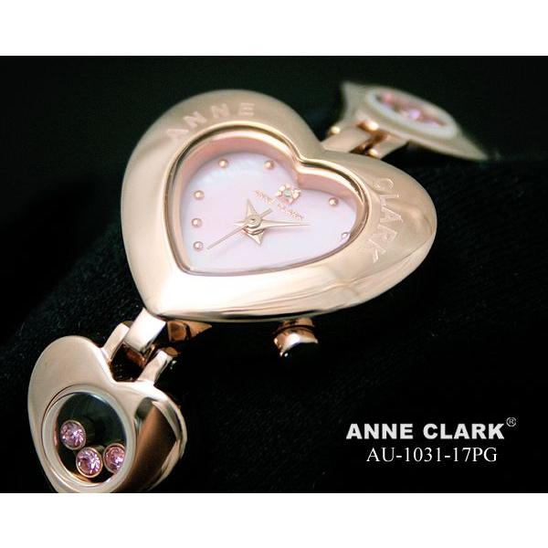 ANNE CLARK アンクラーク 腕時計 1P天然ダイヤ ハート型フェイス ムービングカラーストーン ピンクゴールド AU-1031-17PG