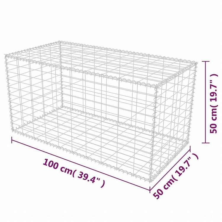 vidaXL ガビオンバスケット 亜鉛メッキ鋼製 100x50x50 cmハードウェア フェンス バリア フェンスパネル 代引不可_6