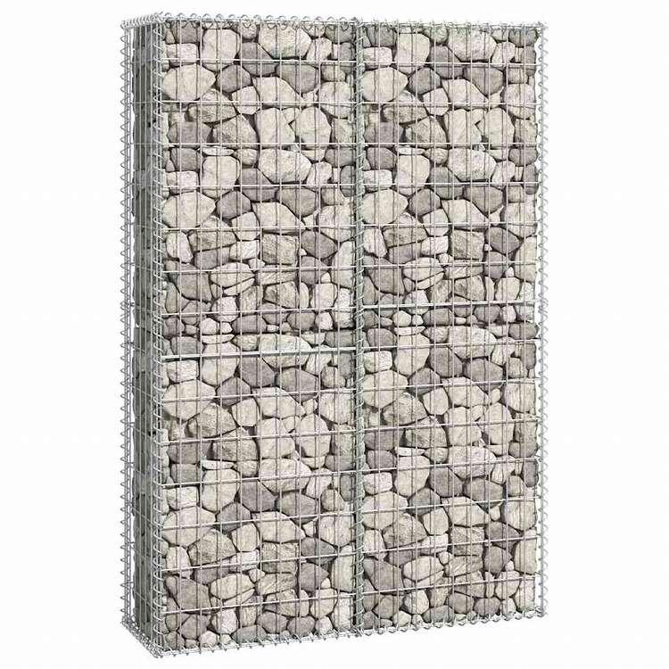 vidaXL 蓋つきガビオンバスケット 亜鉛メッキ鋼線製 150x100x30cmハードウェア フェンス バリア フェンスパネル 代引不可