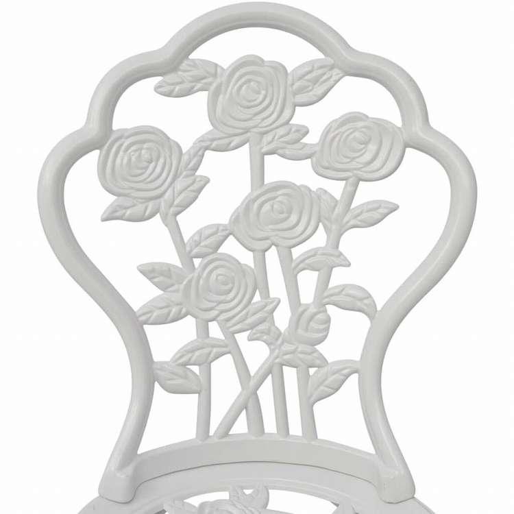 vidaXL ビストロ 3点セット アルミ鋳物 ホワイト家具 アウトドア家具 屋外家具セット 代引不可_5