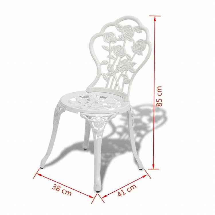 vidaXL ビストロ 3点セット アルミ鋳物 ホワイト家具 アウトドア家具 屋外家具セット 代引不可_7