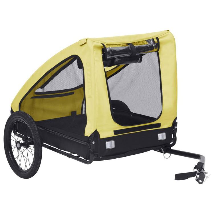 vidaXL 自転車用ペットトレーラー イエロー ブラックAnimals   Pet Suppliesペット用品ペットカート 代引不可_1