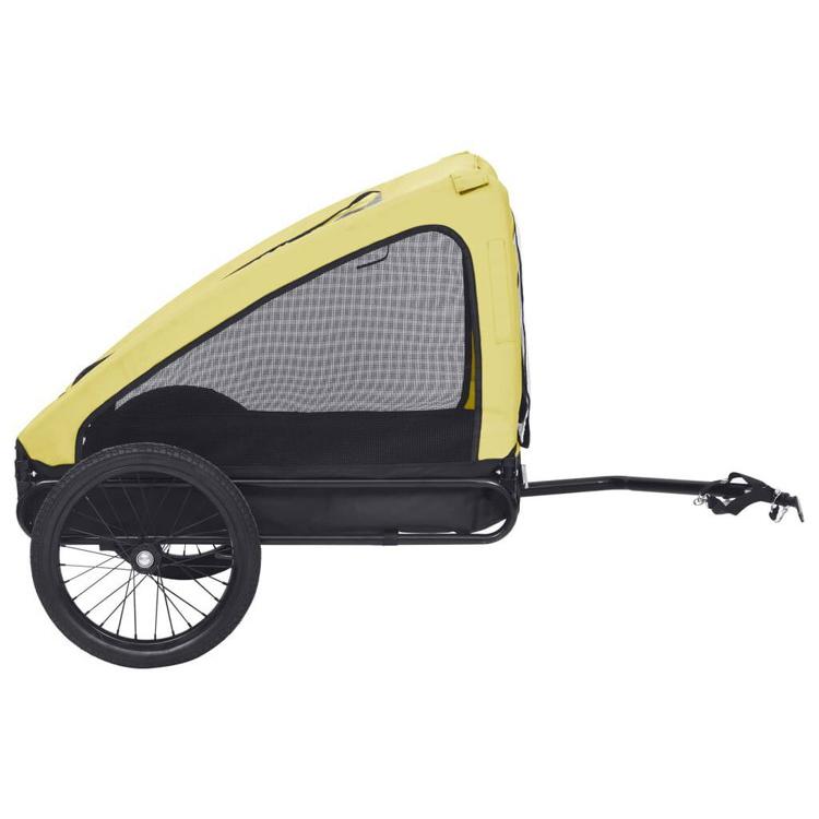 vidaXL 自転車用ペットトレーラー イエロー ブラックAnimals   Pet Suppliesペット用品ペットカート 代引不可_3