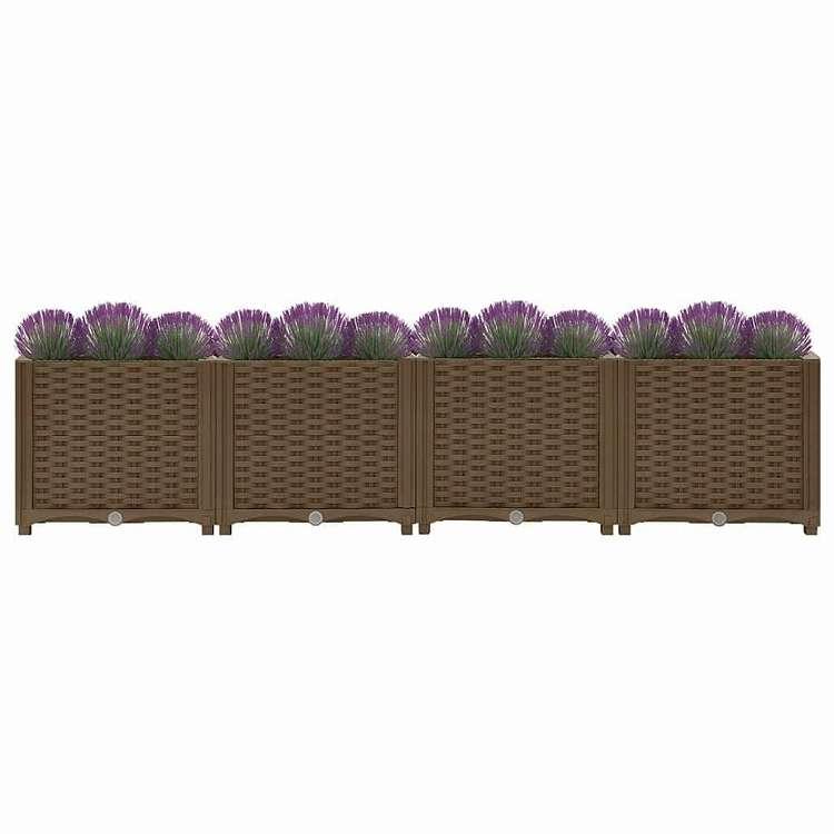 vidaXL レイズドベッド 160x40x38 cm ポリプロピレン ホーム ガーデン 芝 ガーデン ガーデニング 鉢植え・プランター 代引不可の画像