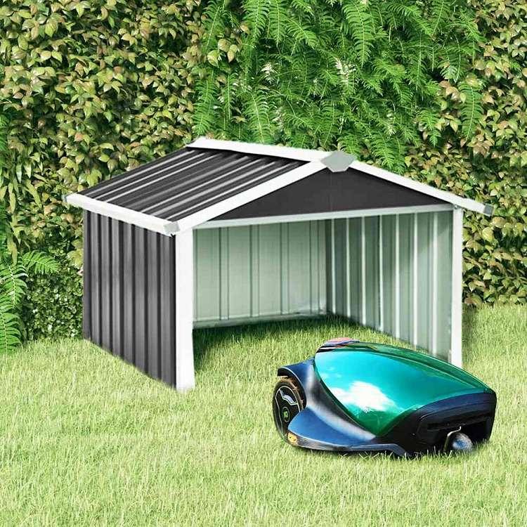 ロビンソンの庭　フライヤー2枚付き vidaXL ガーデン ロボット芝刈り機 小屋 92x97x63 cm 亜鉛メッキ鋼