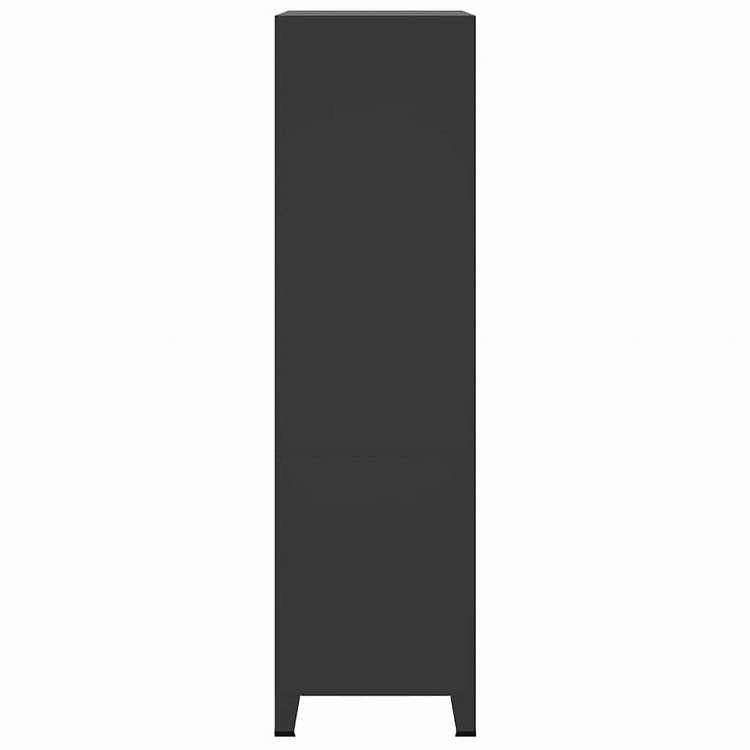 vidaXL インダストリアルワードローブ ブラック 90x50x180 cm メタル 家具 キャビネット 収納 戸棚・ワードローブ 代引不可の画像