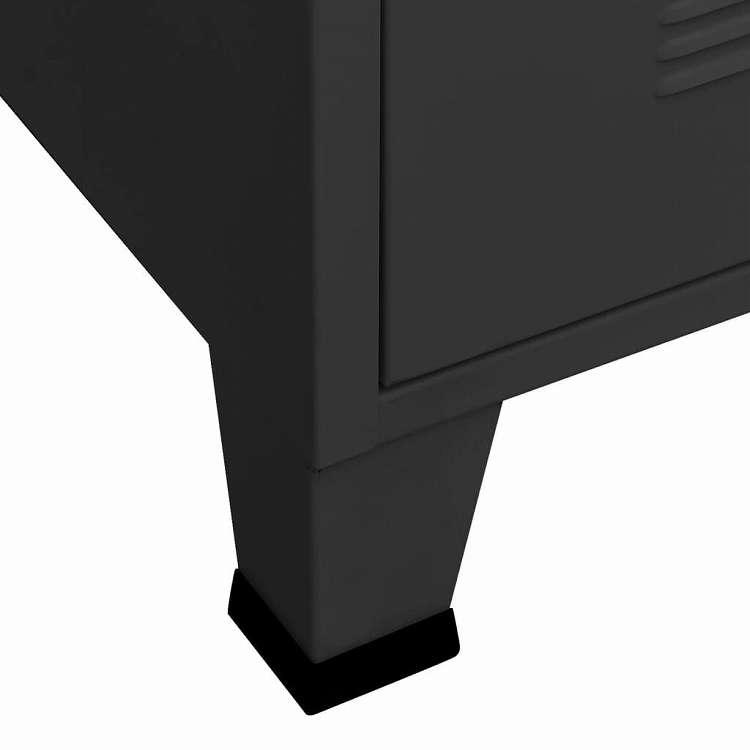 vidaXL インダストリアルワードローブ ブラック 90x50x180 cm メタル 家具 キャビネット 収納 戸棚・ワードローブ 代引不可の画像