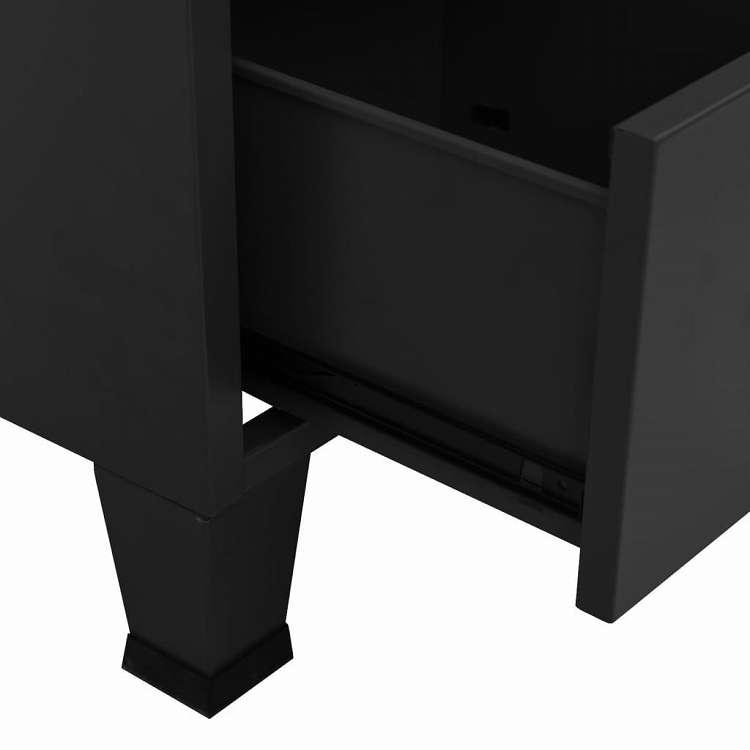 vidaXL インダストリアルワードローブ ブラック 90x50x180 cm メタル 家具 キャビネット 収納 戸棚・ワードローブ 代引不可の画像