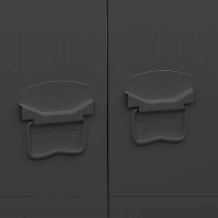 vidaXL インダストリアルワードローブ ブラック 90x50x180 cm メタル 家具 キャビネット 収納 戸棚・ワードローブ 代引不可の画像