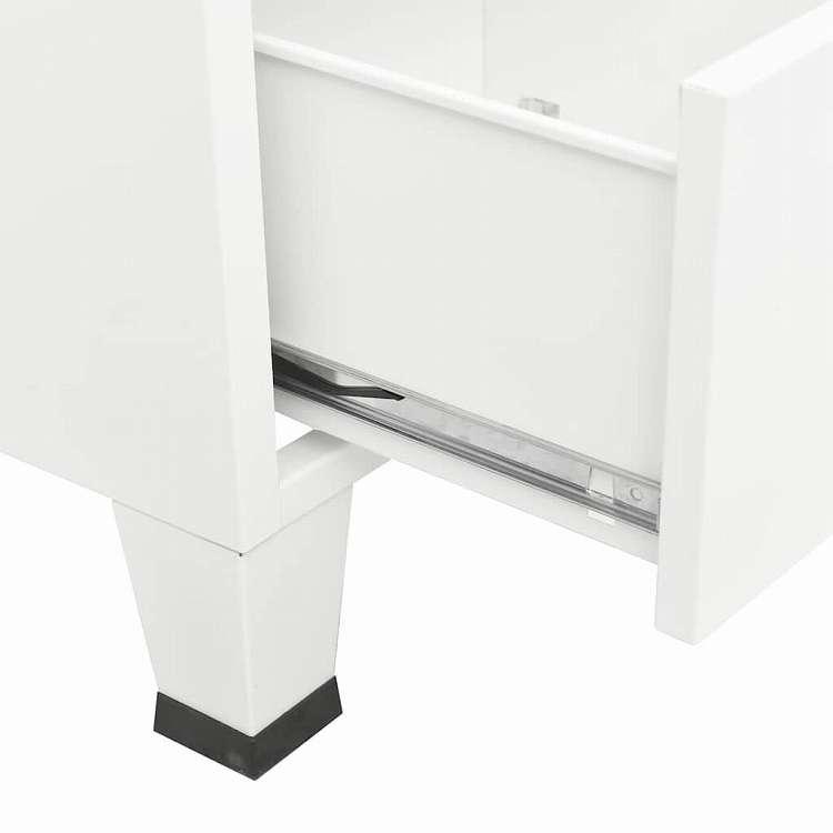 vidaXL インダストリアルワードローブ ホワイト 90x50x180 cm メタル 家具 キャビネット 収納 戸棚・ワードローブ 代引不可の画像
