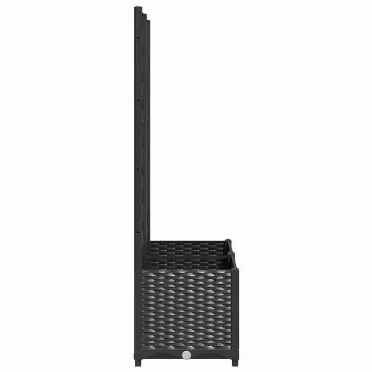 vidaXL ガーデンプランター トレリス付き ブラック 80x40x136 cm PP ホーム ガーデン 芝 ガーデン ガーデニング 鉢植え・プランター 代引不可の画像